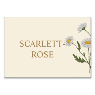 Modern Flower Wedding Name Place Cards Tischnummer