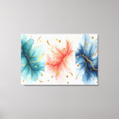 Modern Fluid Ink Swirls in Gold Abstract Canvas Leinwanddruck (Vorderseite)