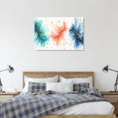 Modern Fluid Ink Swirls in Gold Abstract Canvas Leinwanddruck (Insitu (Schlafzimmer))