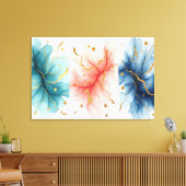 Modern Fluid Ink Swirls in Gold Abstract Canvas Leinwanddruck (Insitu (Wohnzimmer))