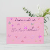 modern flying butterflies heart invitation einladung (Stehend Vorderseite)