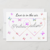modern flying butterflies heart invitation einladung (Vorderseite)
