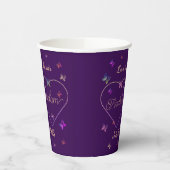 modern flying butterflies heart pappbecher (Links)