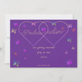 modern flying butterflies heart save the date (Rückseite)
