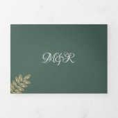 Modern Foil Greenerity Ring Wedding Logo Dreifach Gefaltete Einladung (Cover)