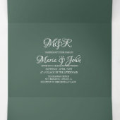 Modern Foil Greenerity Ring Wedding Logo Dreifach Gefaltete Einladung (Innenseite Mitte)
