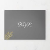 Modern Foil Greenerity Ring Wedding Logo Dreifach Gefaltete Einladung (Cover)