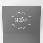 Modern Foil Greenerity Ring Wedding Logo Dreifach Gefaltete Einladung (Innen Erste Seite)