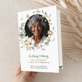 Modern Folded 4-Page 3-Photo Celebration of Life P Programm