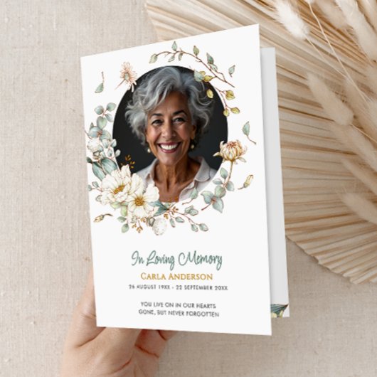 Modern Folded 4-Page 3-Photo Celebration of Life P Programm