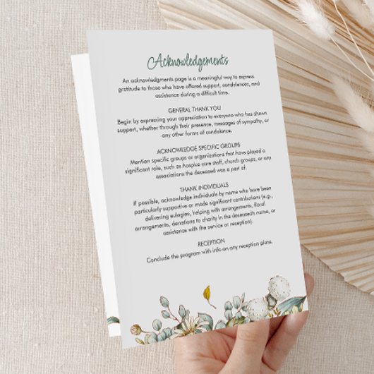 Modern Folded 4-Page 3-Photo Celebration of Life P Programm