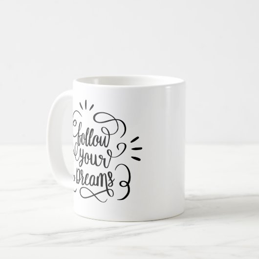 Modern folgen Sie Ihrem Wunschzettel Kaffeetasse (Vorderseite Links)