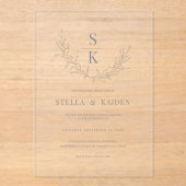 Modern Foliage Leaf Sketch Acryleinladungen (Vorderseite)