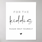 Modern For the Kiddos Wedding Kids Table Sign Poster (Vorne)