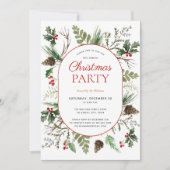 Modern Forest Berry Pinecone Weihnachtsgebäck Part Einladung (Vorderseite)