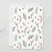 Modern Forest Berry Pinecone Weihnachtsgebäck Part Einladung (Rückseite)