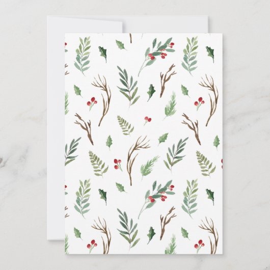 Modern Forest Berry Pinecone Weihnachtsgebäck Part Einladung (Rückseite)