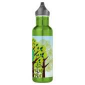 Modern Forest Garden Art Monogram Green Nature Edelstahlflasche (Rechts)