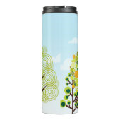 Modern Forest Garden Art Monogram Green Nature Thermosbecher (Rückseite)
