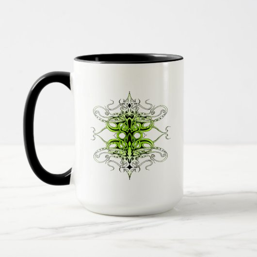 Modern Forest Green Celtic-Inspired Tribal Tattoo  Tasse (Links)