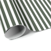 Modern Forest Green Strip Weihnachtsgeschenk Geschenkpapier (Rolleneckpunkt)