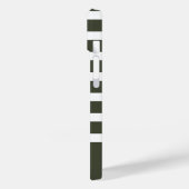 Modern Forest Green und White Strip mit Monogramm Case-Mate iPhone Hülle (Rückseite / Links)