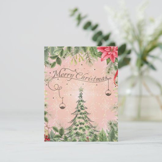 Modern Forest Greenery Frohe Weihnachten (Stehend Vorderseite)