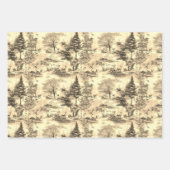 Modern Forest Junting Green Toile de Jouy Pattern Geschenkpapier Set (Vorderseite 3)