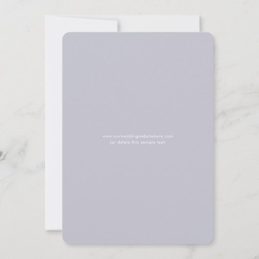 Modern Forest Lavender Gray Wedding Rett Date Einladung (Rückseite)