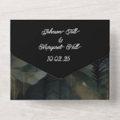 Modern Forest Moon Night All in one Wedite All In One Einladung (Rückseite)