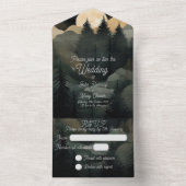 Modern Forest Moon Night All in one Wedite Einladung (Innen Boden)