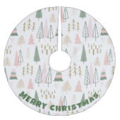 Modern Forest of Trees - Frohe Weihnachten Polyester Weihnachtsbaumdecke (Vorderseite)