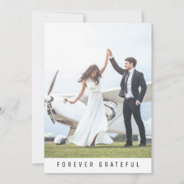 Modern Forever Grateful 2 Foto Hochzeit Dankeskarte
