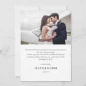Modern Forever Grateful 2 Foto Hochzeit Dankeskarte (Rückseite)