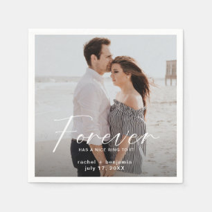 Modern Forever hat eine schöne Ring Foto Verlobung Serviette