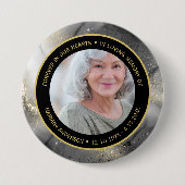 Modern Forever in Our Hearts Black & Gold Memorial Button (Vorderseite)