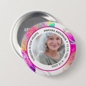 Modern Forever in Our Hearts Farbige Gedenkbutton Button (Vorne & Hinten)