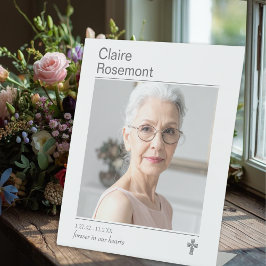 Modern Forever In Our Hearts Funeral Pedestal Sign Sockelschild