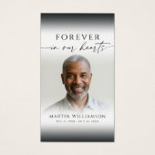 Modern Forever In Our Hearts Funeral Prayer Card (Vorderseite)