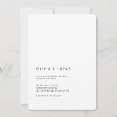Modern Formal Classic Wedding Invitation Einladung (Vorderseite)