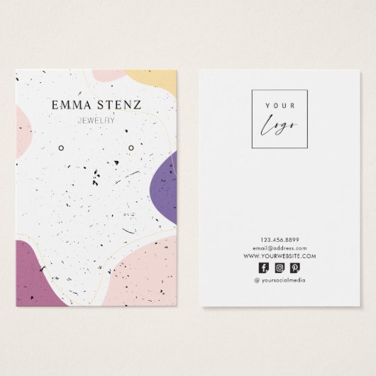 Modern formatierte Earring Display Cards (Vorne & Hinten)