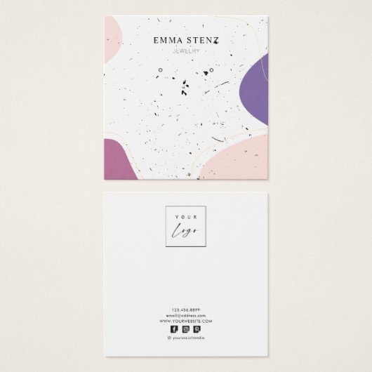 Modern formatierte Earring Square Display Card (Vorne & Hinten)