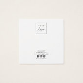 Modern formatierte Earring Square Display Card (Rückseite)