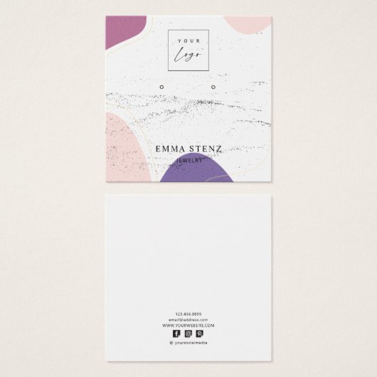 Modern formatierte Earring Stuck Square Cards (Vorne & Hinten)