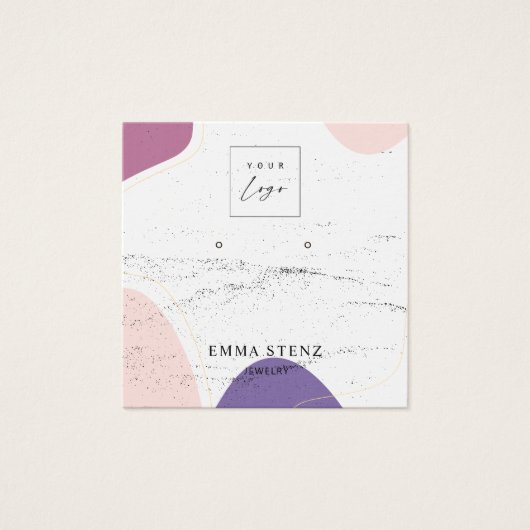 Modern formatierte Earring Stuck Square Cards (Vorderseite)
