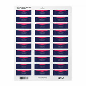 Modern formatierter Farbblock Blau und Rosa Adress (Vorne)