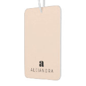 Modern formatierter, rosa Monogramm-Name Autolufterfrischer (Links)