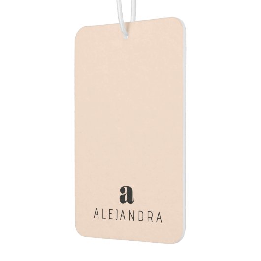 Modern formatierter, rosa Monogramm-Name Autolufterfrischer (Links)