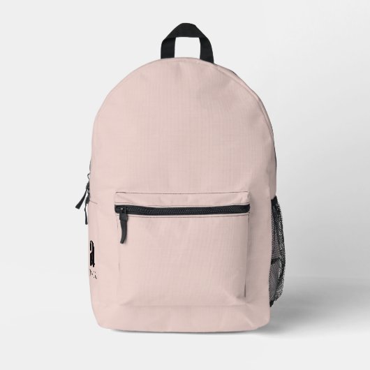 Modern formatierter, rosa Monogramm-Name Bedruckter Rucksack (Vorderseite)