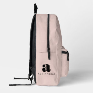 Modern formatierter, rosa Monogramm-Name Bedruckter Rucksack